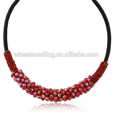 2014 Compra De Moda Y Lujo Red Collar De Cristal Corto